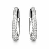 Long Diamond Hoop Earrings