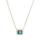 Diamond and Blue Topaz Enamel Necklace
