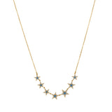 String of Diamond and Blue Topaz Stars Necklace