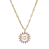 Diamond Pink Sapphire Evil Eye