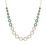 Circle Diamond and Emerald Necklace