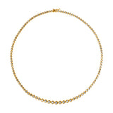 Yellow Gold Graduated Diamond Buttercup Tennis Necklace