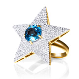 Topaz Diamond Star Ring