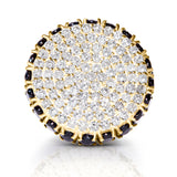 Diamond Disc Black Spinel Halo Ring