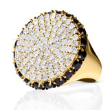 Diamond Disc Black Spinel Halo Ring