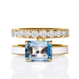 Double Band Topaz White Enamel Ring