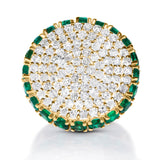 Diamond Disc Emerald Halo Ring