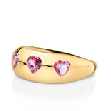 Pink Sapphire Heart Gypsy Ring