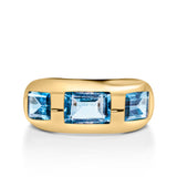 London Blue Topaz 3 Stone Gyspy Ring