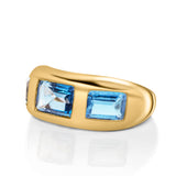 London Blue Topaz 3 Stone Gyspy Ring