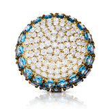 Blue Topaz and Diamond Dome Ring