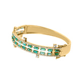Emerald Baguette and Diamond Dot Bracelet