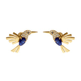 Diamond Kyanite Hummingbird Earrings