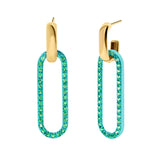 Green Gold and Tsavorite Paperclip Earrings
