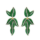 Leaf Tsavorite Diamond Earrings