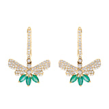 Butterfly Diamond Emerald Earrings