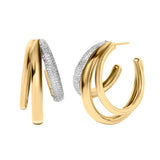 Diamond Triple Hoop Earrings