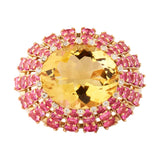 Citrine Pink Spinel Raised Ring