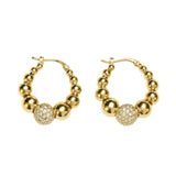 Diamond Ball Hoop Earrings