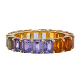 Rainbow Sapphire Eternity Band Ring