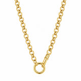 Yellow Gold Rolo Clasp Necklace