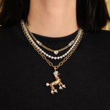 Diamond Poodle Pendant