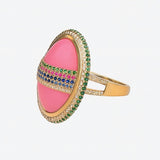 Pink Enamel Rainbow Ring