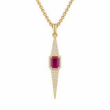 Diamond Pink Topaz Dagger Pendant