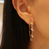 Marquis Diamond Hoop Earrings