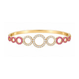 Circle Diamond and Pink Spinel Bracelet