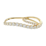 Two Finger Diamond Wavy Ring