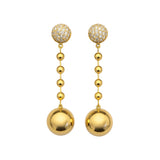 Diamond Drop Ball Earrings