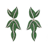 Tsavorite Diamond Leaf Earrings