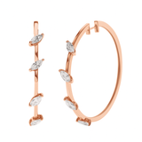 Marquis Diamond Hoop Earrings