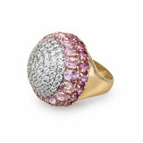 Pink Topaz and Diamond Dome Ring