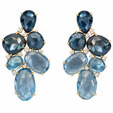 Blue Topaz Diamond Earrings