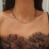 Circle Diamond and Emerald Necklace