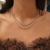 Yellow Gold Graduated Diamond Buttercup Tennis Necklace