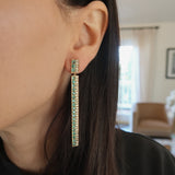 Emerald Diamond Bar Earrings