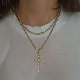 Bezel Diamond Cross Pendant