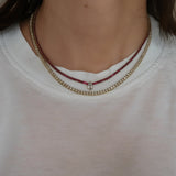 Ruby Tennis Diamond Pear Necklace