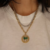 Emerald Diamond Lovebirds Pendant