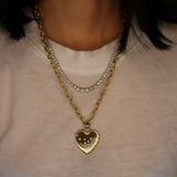 Scattered Diamond Heart Pendant