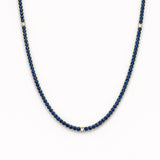 Blue Sapphire and Diamond Tennis Necklace