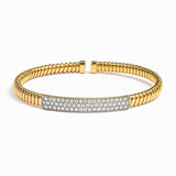 Diamond Bar Tubogas Cuff Bracelet