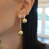 Diamond Drop Ball Earrings