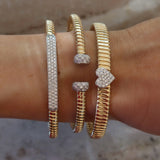 Diamond Bolt Tubogas Cuff Bracelet