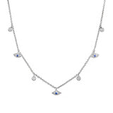 White Gold Diamond Evil Eye Shaker Necklace