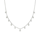 White Gold Diamond Star Shaker Necklace