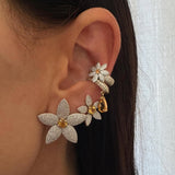 Large Diamond Daisy Earrings